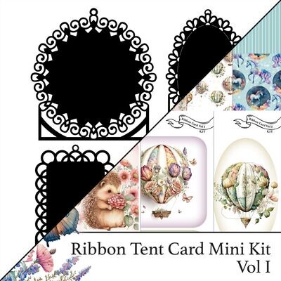 Ribbon Tent Cards Vol I SVGs & Complementing Mini Kit Vol I Digital Bundle