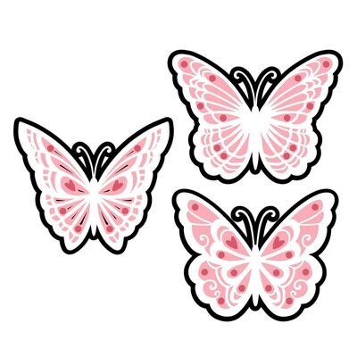Paper Piece Butterfly Trio SVG Files