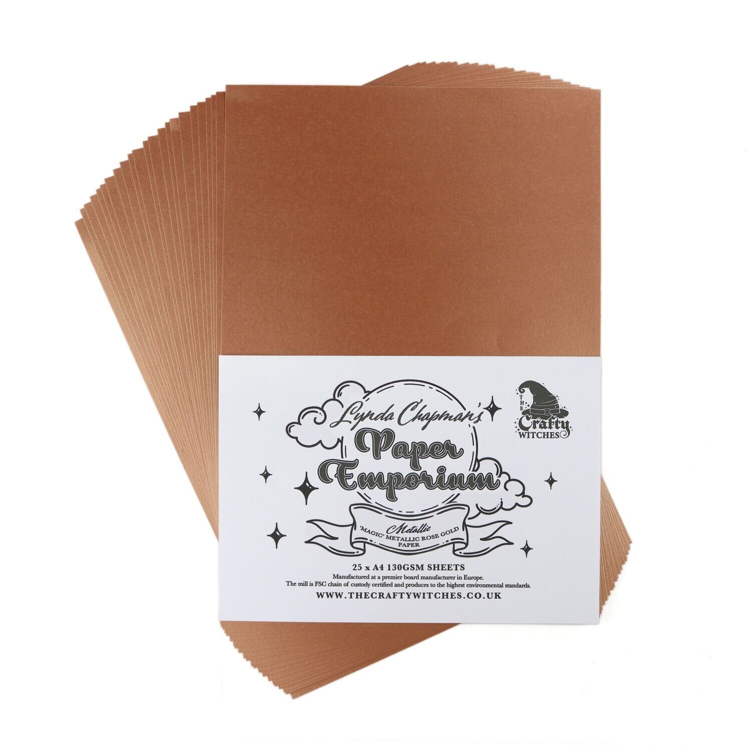 Lynda Chapman's Paper Emporium Metallic Rose Gold Paper 25 x A4 sheets