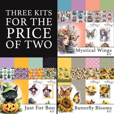 3 for 2 - Butterfly Blooms Digital Kit, Just For Boo Digital Kit & Mystical Wings Digital Kit