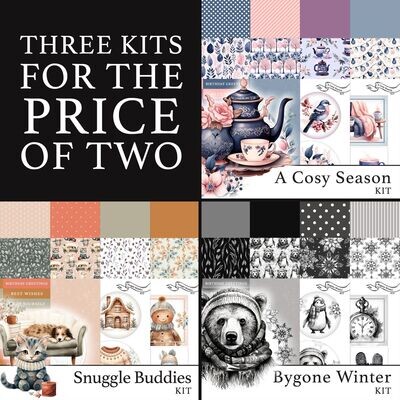 3 for 2 - A Cosy Season Digital Kit, Bygone Winter Digital Kit & Snuggle Buddies Digital Kit