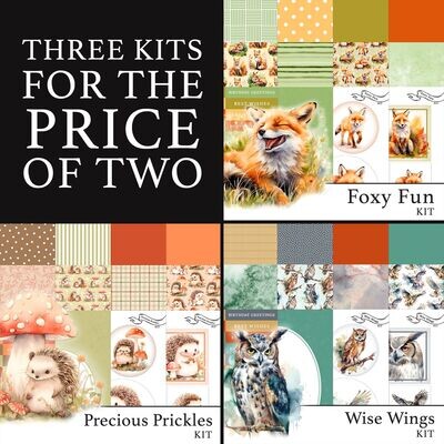 3 for 2 - Foxy Fun Digital Kit, Precious Prickles Digital Kit & Wise Wings Digital Kit