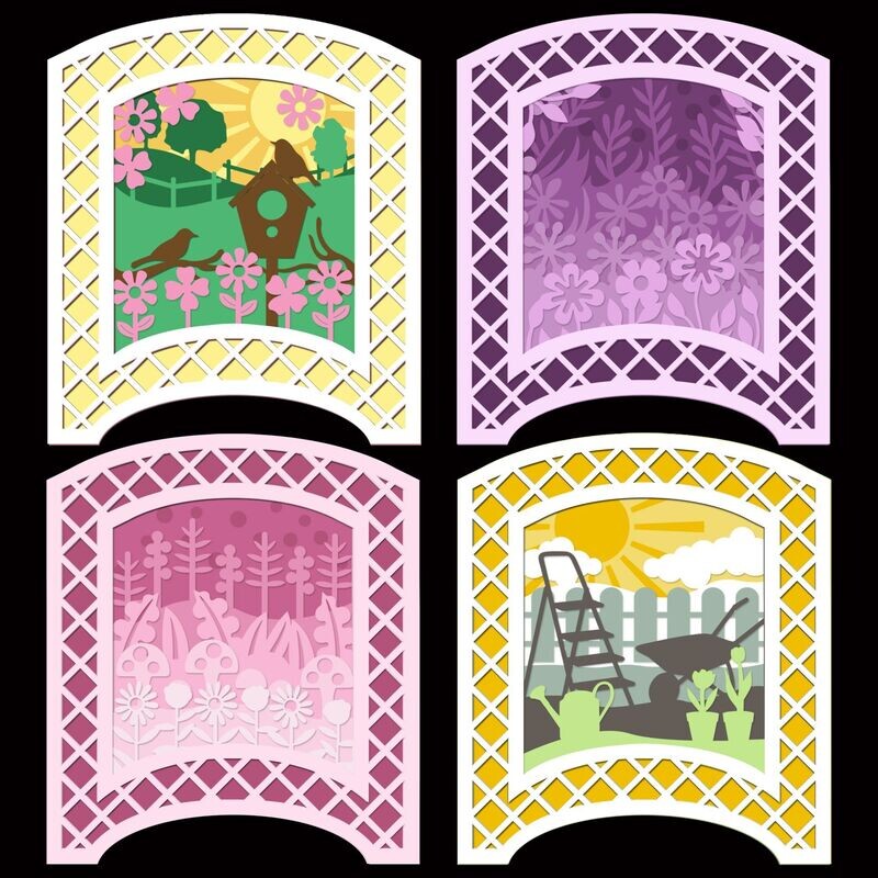 Floral Shadow Boxes SVG Cutting Files