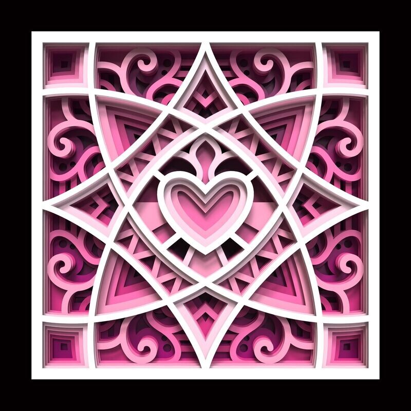 Lovely Mandala 8 x 8" Layered SVG Cutting Files