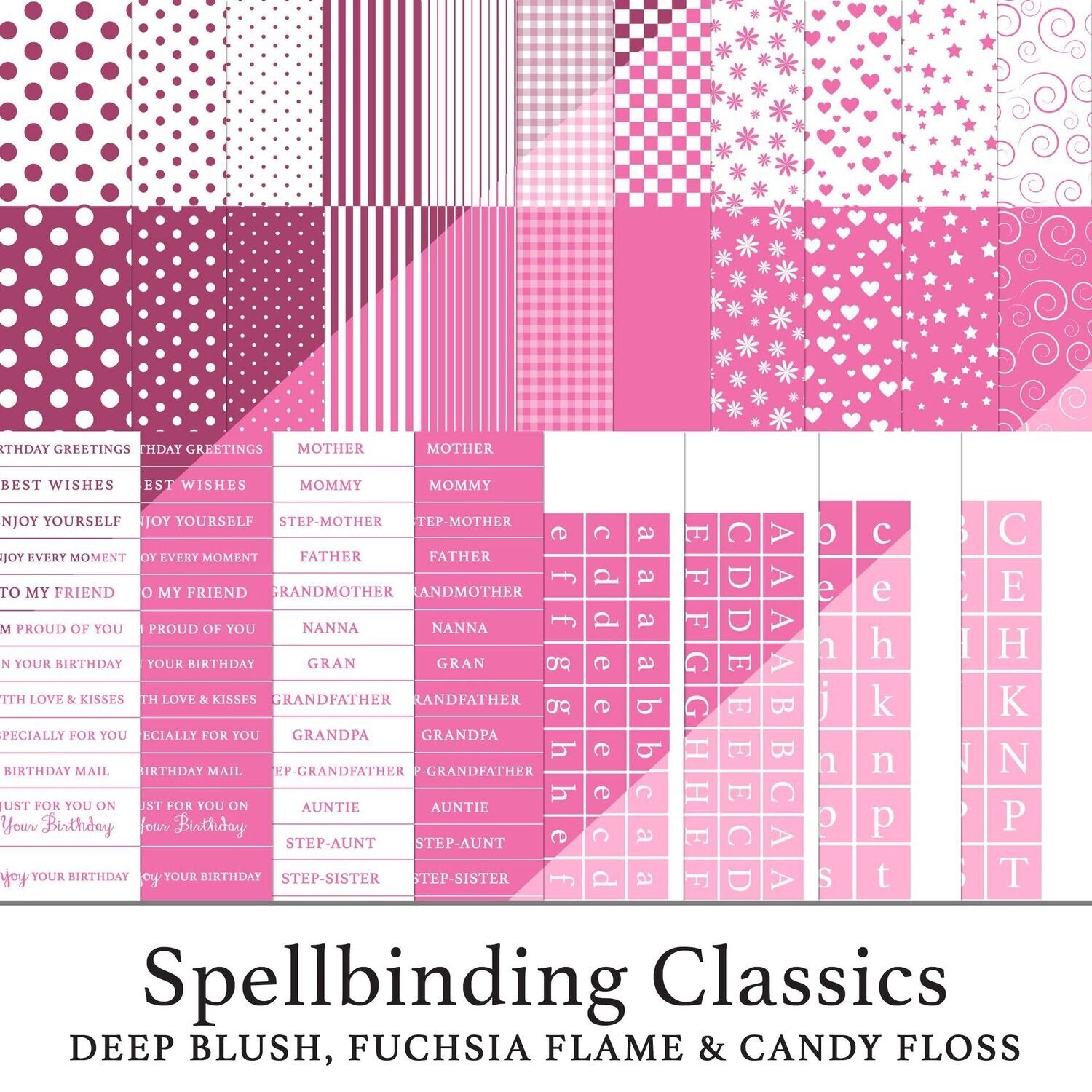 Spellbinding Classics Pinks - Deep Blush, Fuchsia Flame & Candy Floss Digital Kit BUNDLE