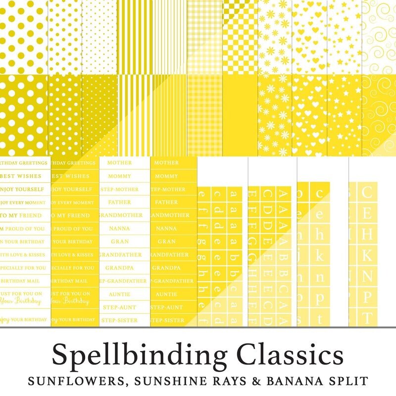 Spellbinding Classics Yellows - Sunflowers, Sunshine Rays & Banana Split Digital Kit BUNDLE