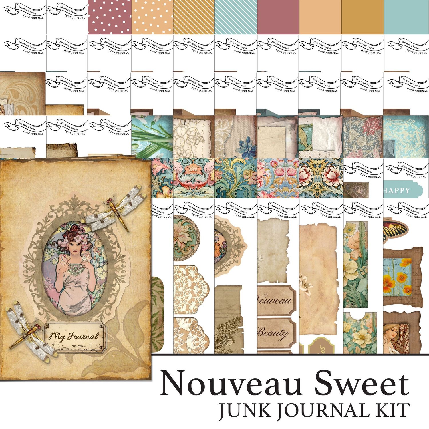 Nouveau Sweet Junk Journal Digital Kit