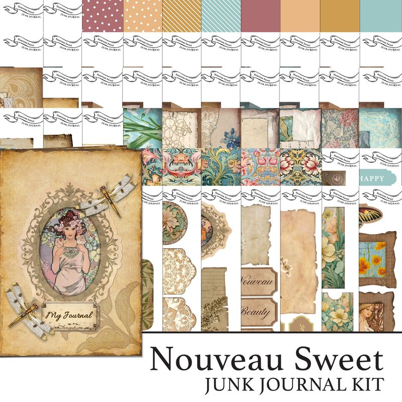 Nouveau Sweet Junk Journal Digital Kit
