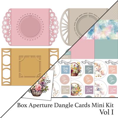 Box Aperture Dangle Cards Vol I SVGs & Complementing Mini Kit Vol I Digital Bundle