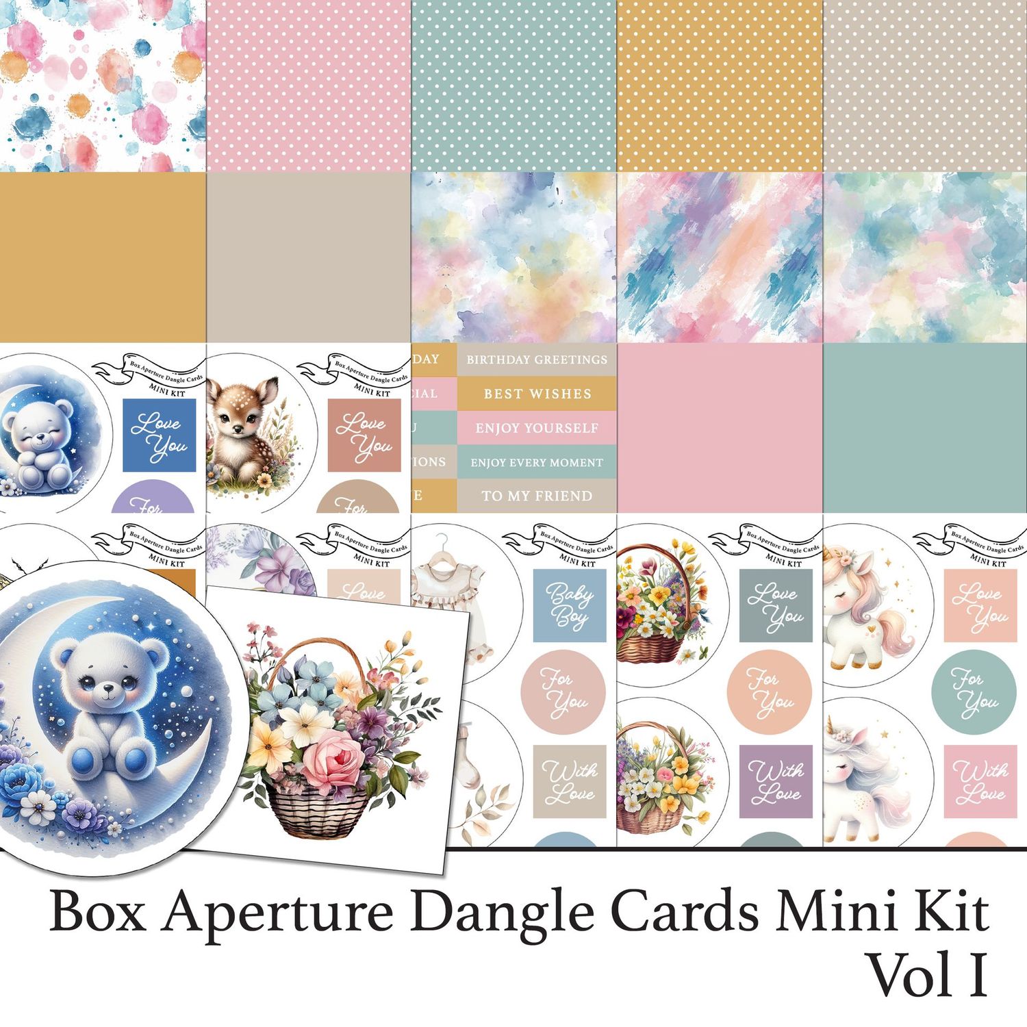 Box Aperture Dangle Cards Vol I Digital Mini Kit