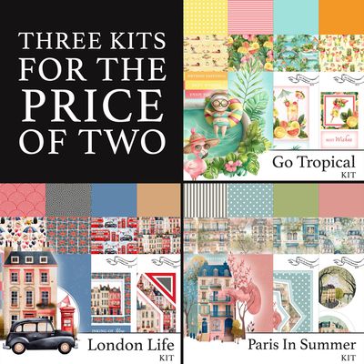 3 for 2 - Go Tropical Digital Kit, London Life Digital Kit & Paris In Summer Digital Kit