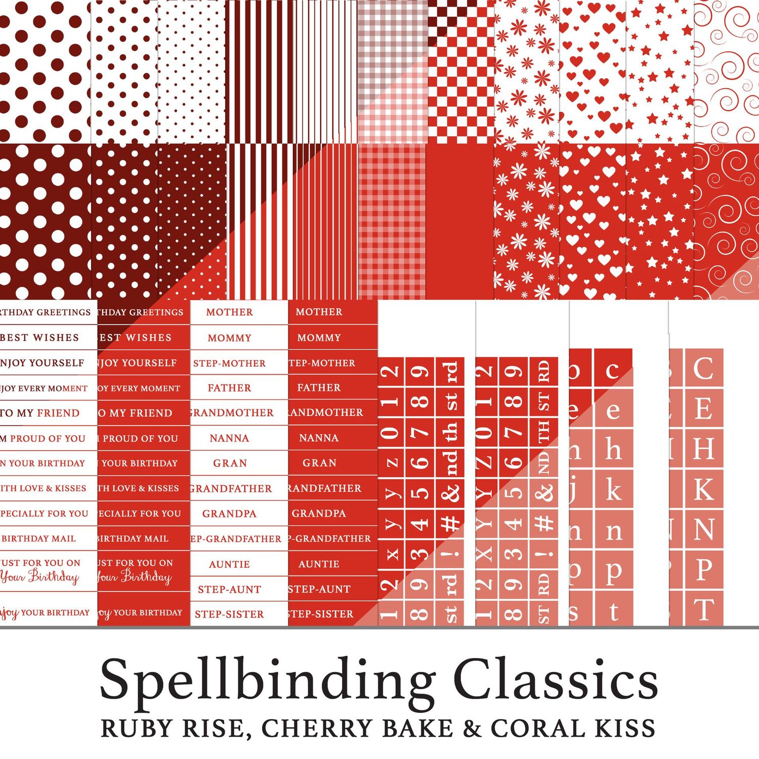 Spellbinding Classics Rich Reds - Ruby Rise, Cherry Bake & Coral Kiss Digital Kit BUNDLE