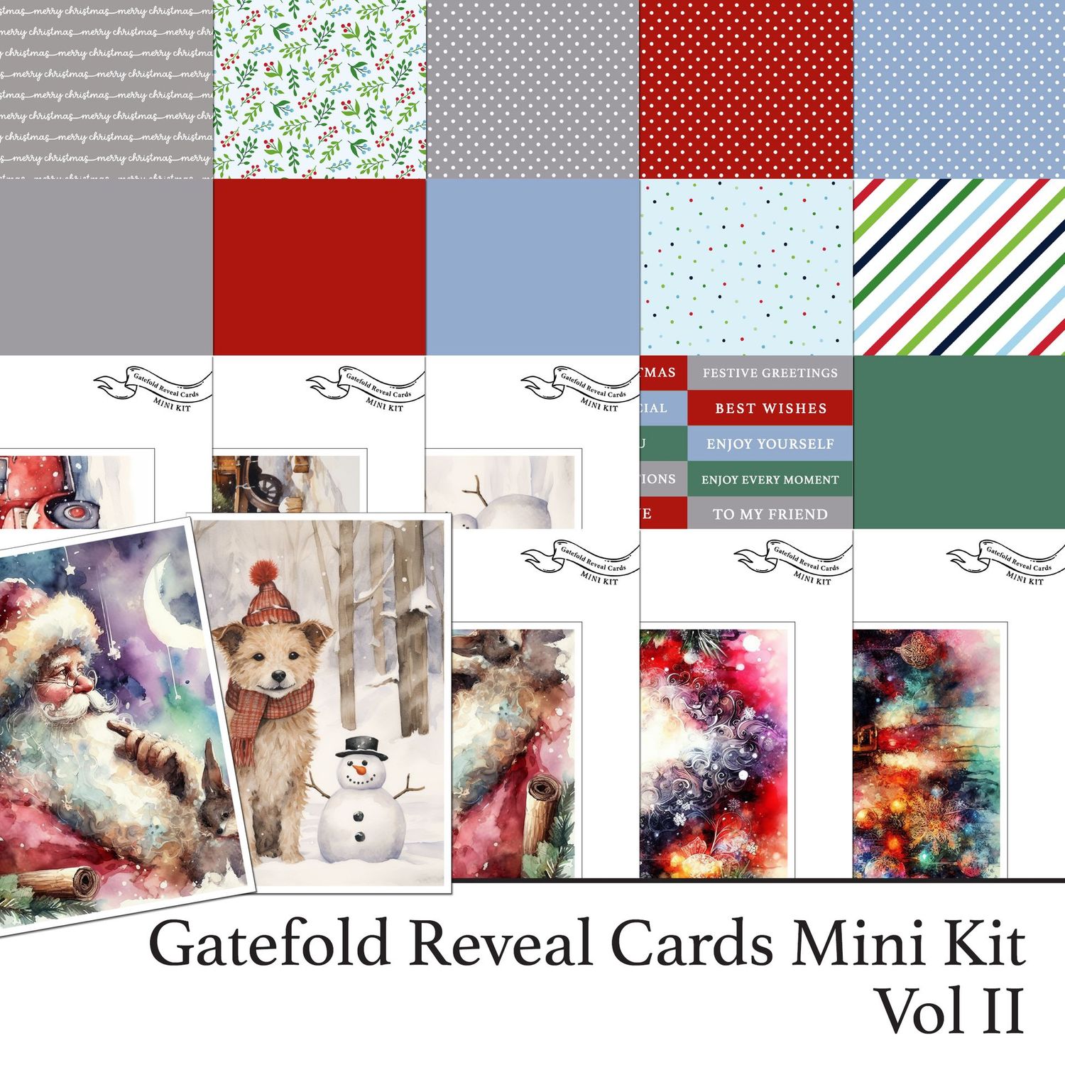 Festive Gatefold Reveal Cards Mini Kit Vol II Digital Kit