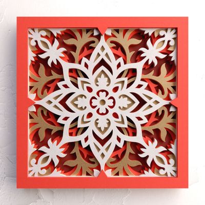 Festive Mandala 8 x 8" Layered SVG Cutting Files