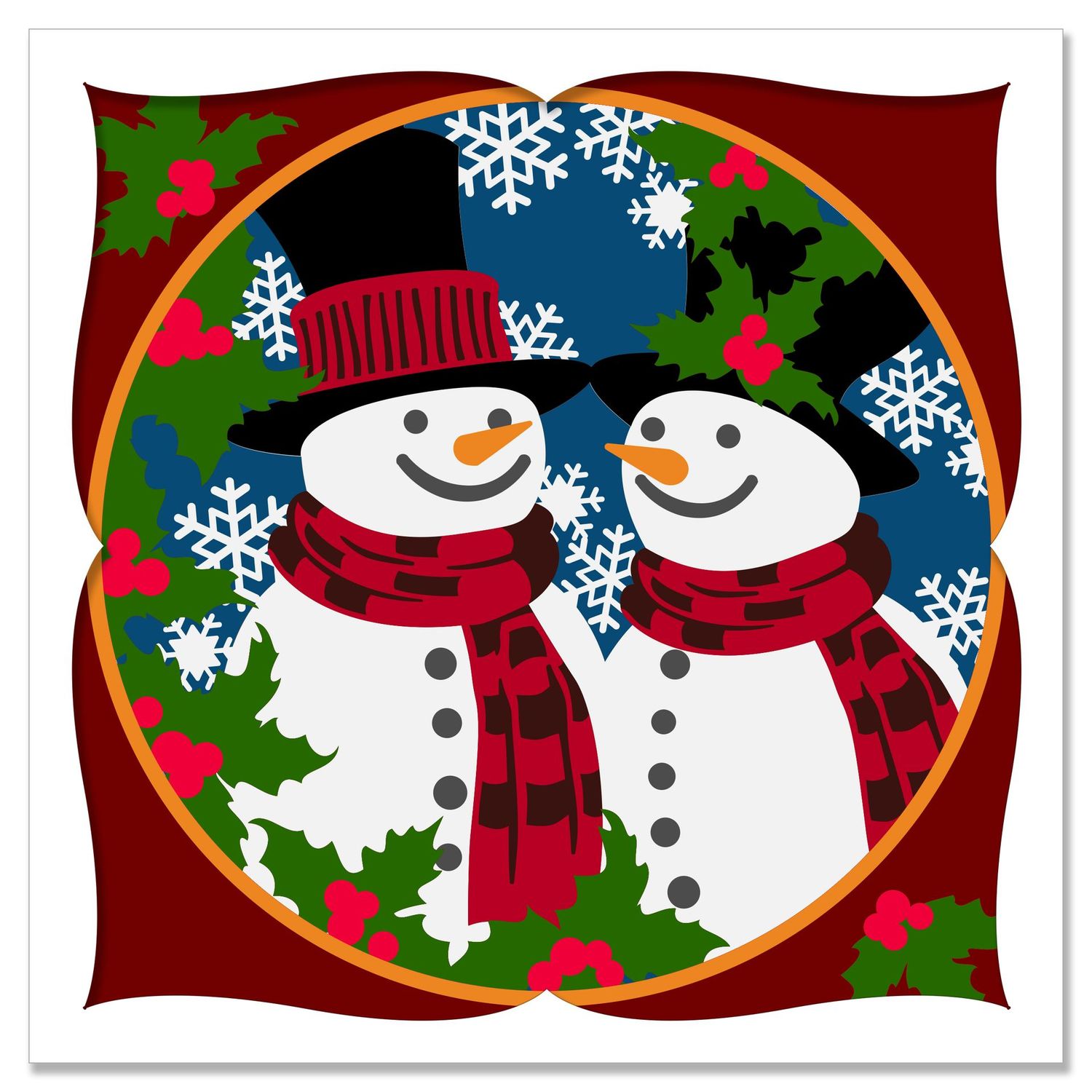 Snowy Love Layered Frame Project SVGs