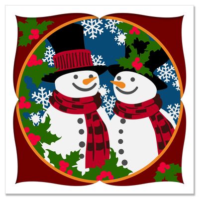 Snowy Love Layered Frame Project SVGs