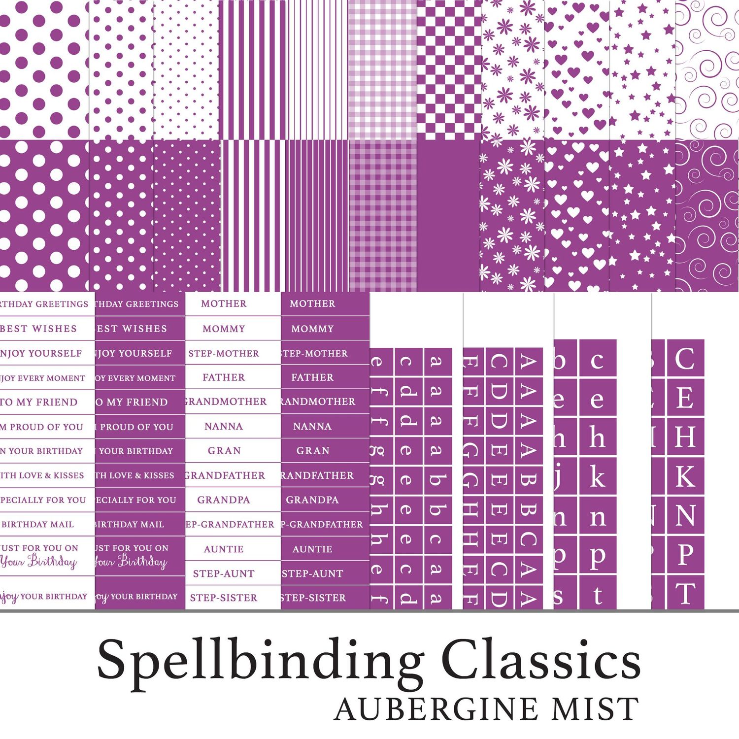 Spellbinding Classics Rich Purples - Aubergine Mist Digital Kit
