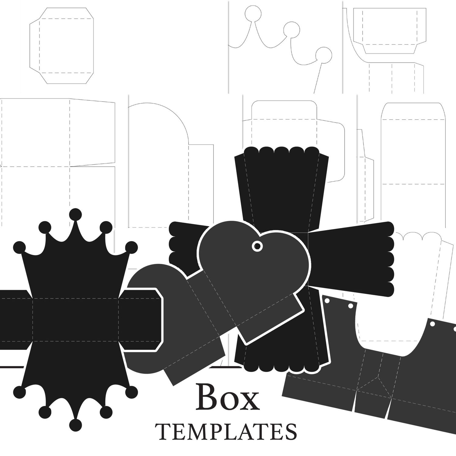 Paper Charms Box PDF & SVG Template Files