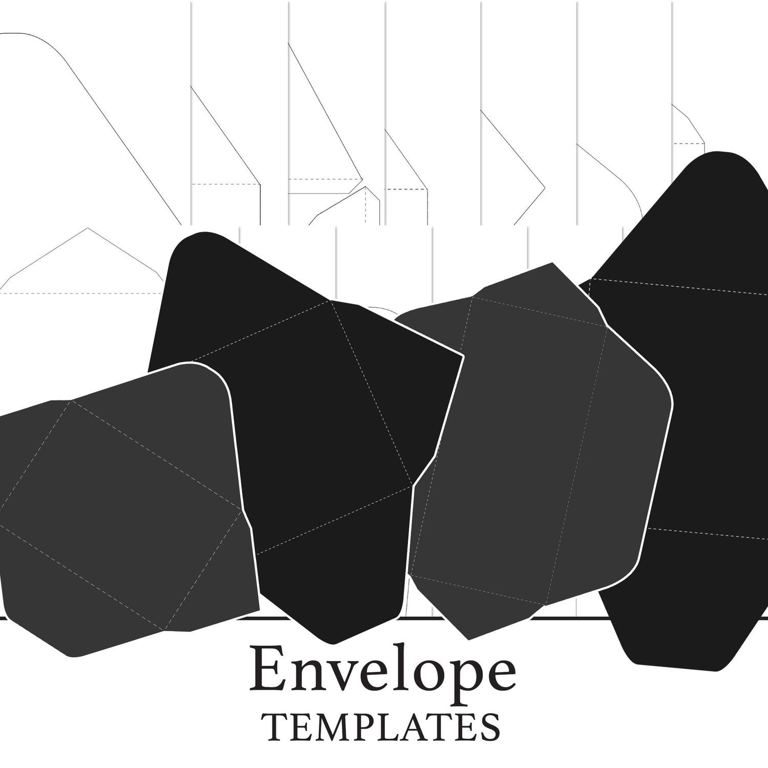 Paper Charms Envelope PDF & SVG Template Files