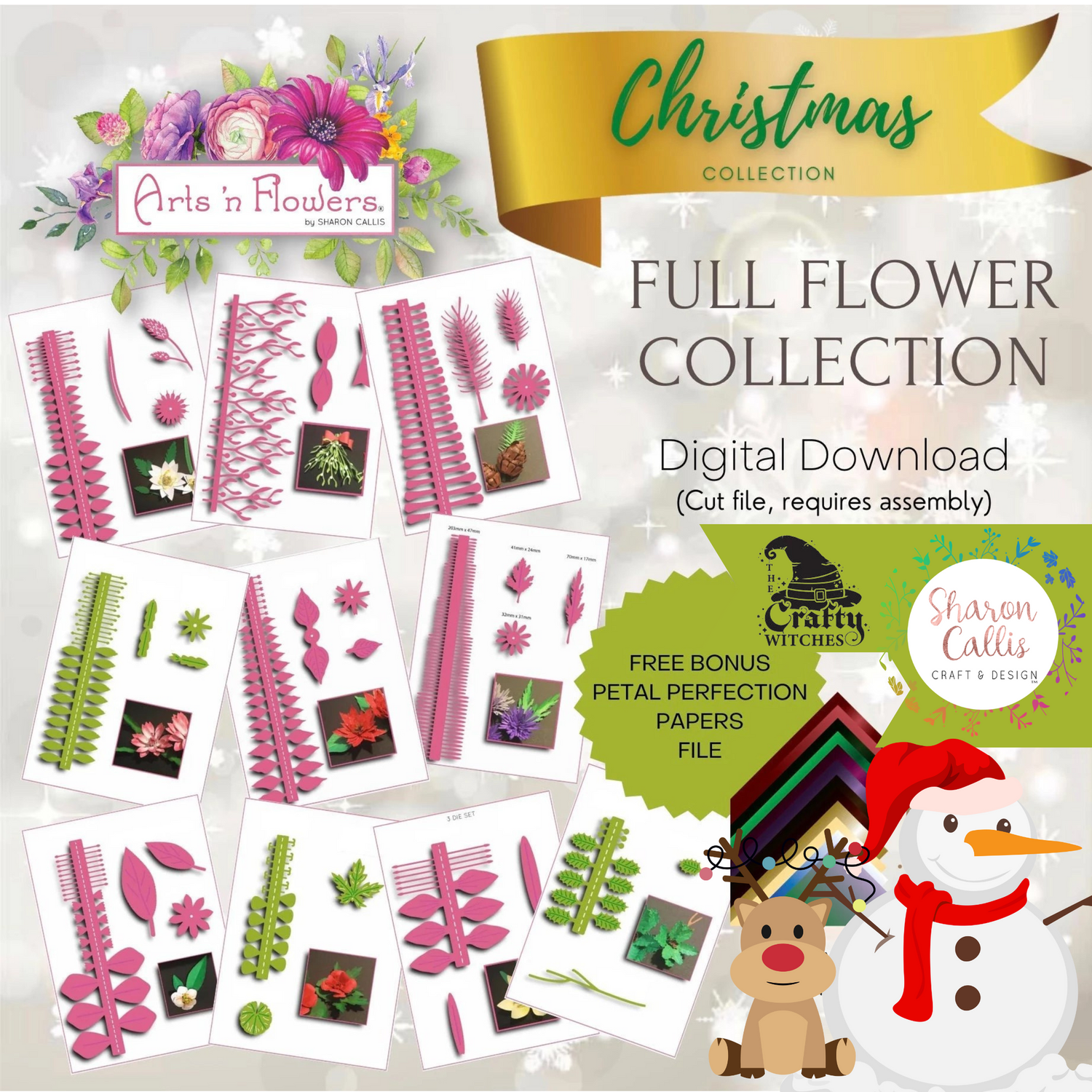 Christmas Flowers SVG Collection by Sharon Callis