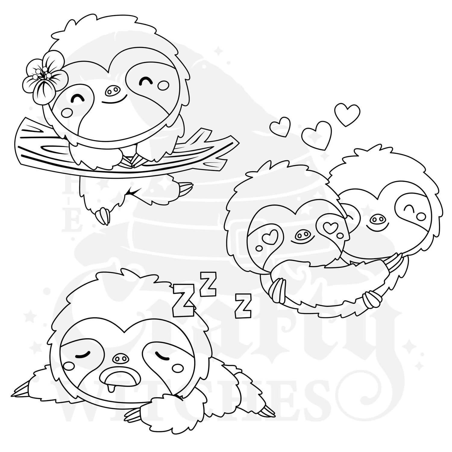 It's A Sloth's Life Digital Stamps & SVG Files