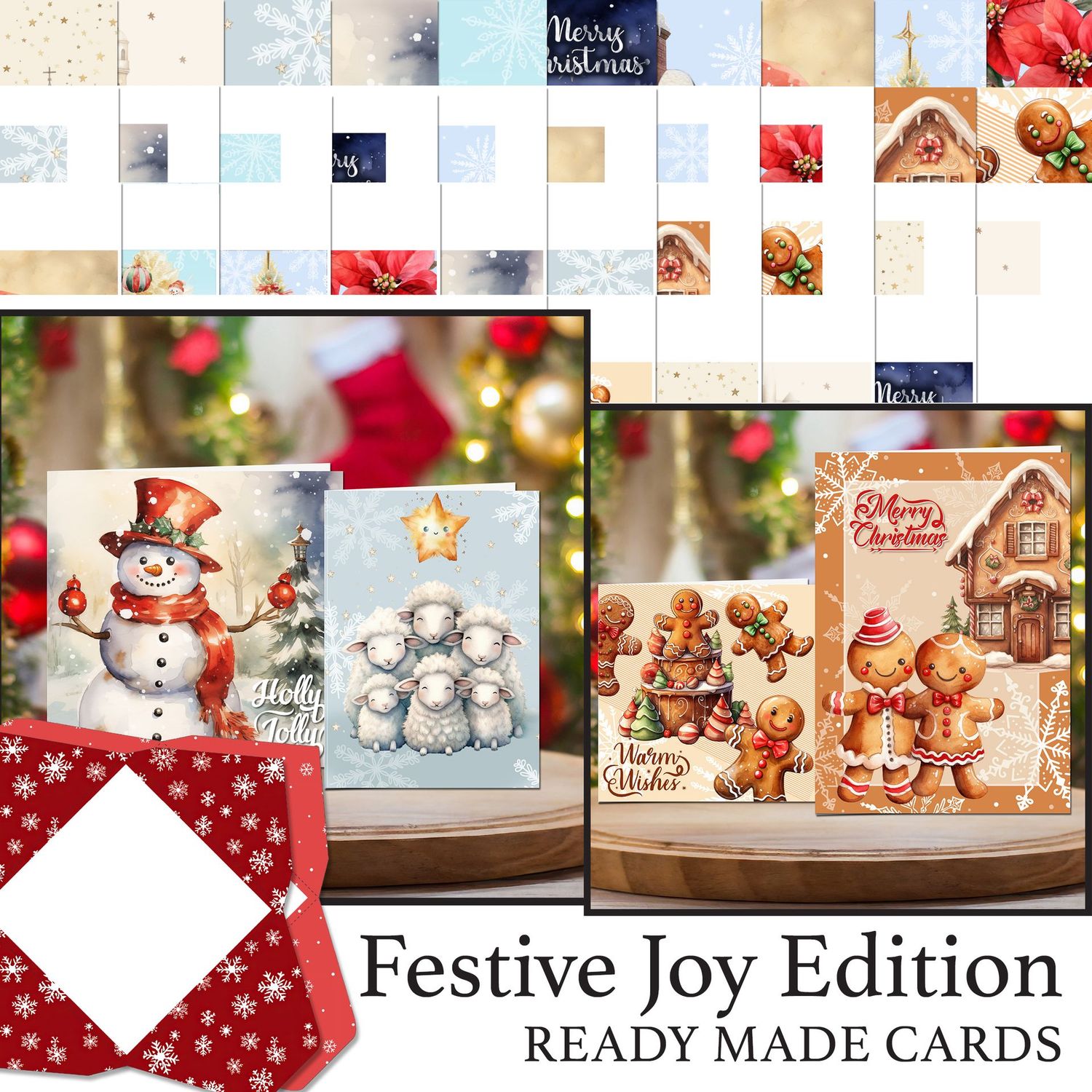 Festive Joy Edition Ready Made Cards Digital Kit