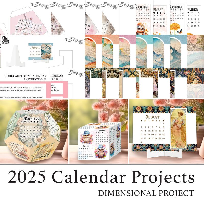 2025 Calendar Dimensional Projects Digital Kit