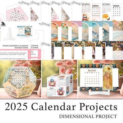 2025 Calendar Dimensional Projects Digital Kit