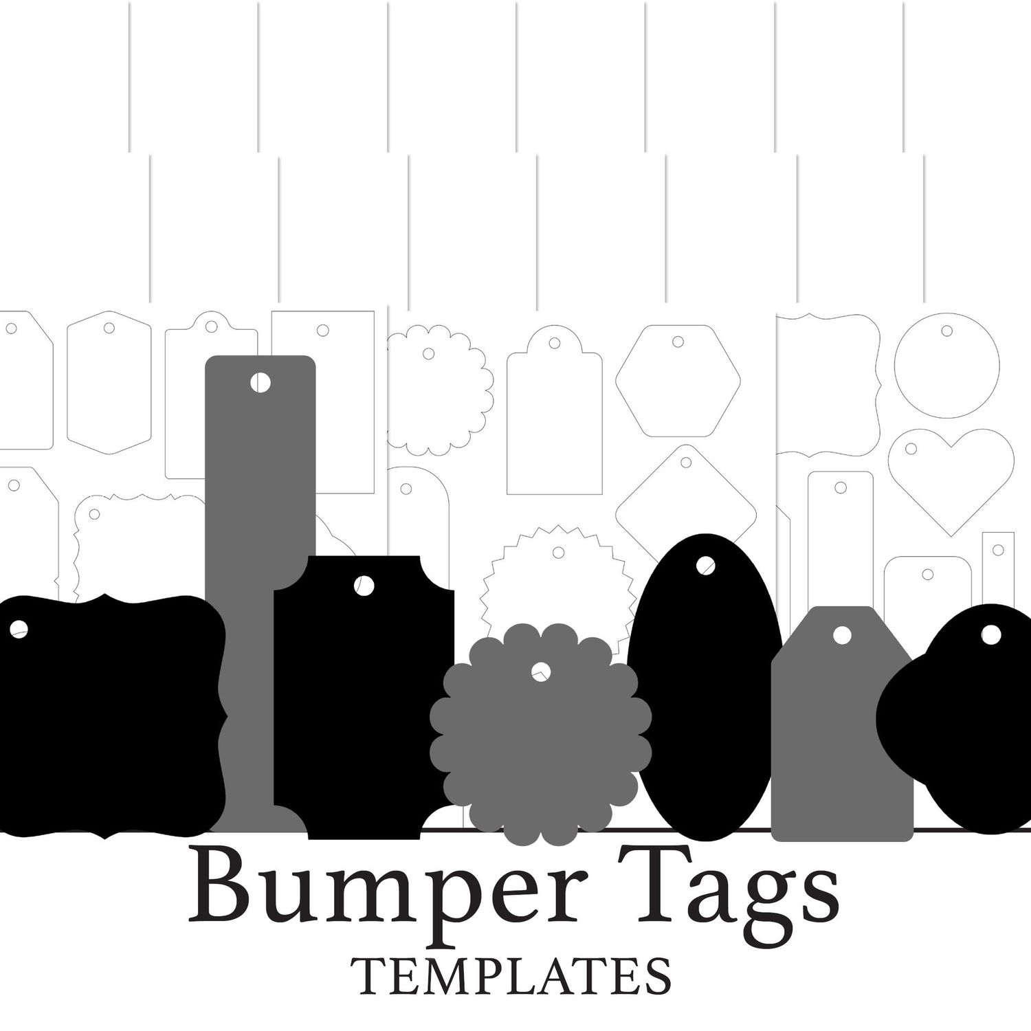 Paper Charms Bumper Tags PDF & SVG Templates