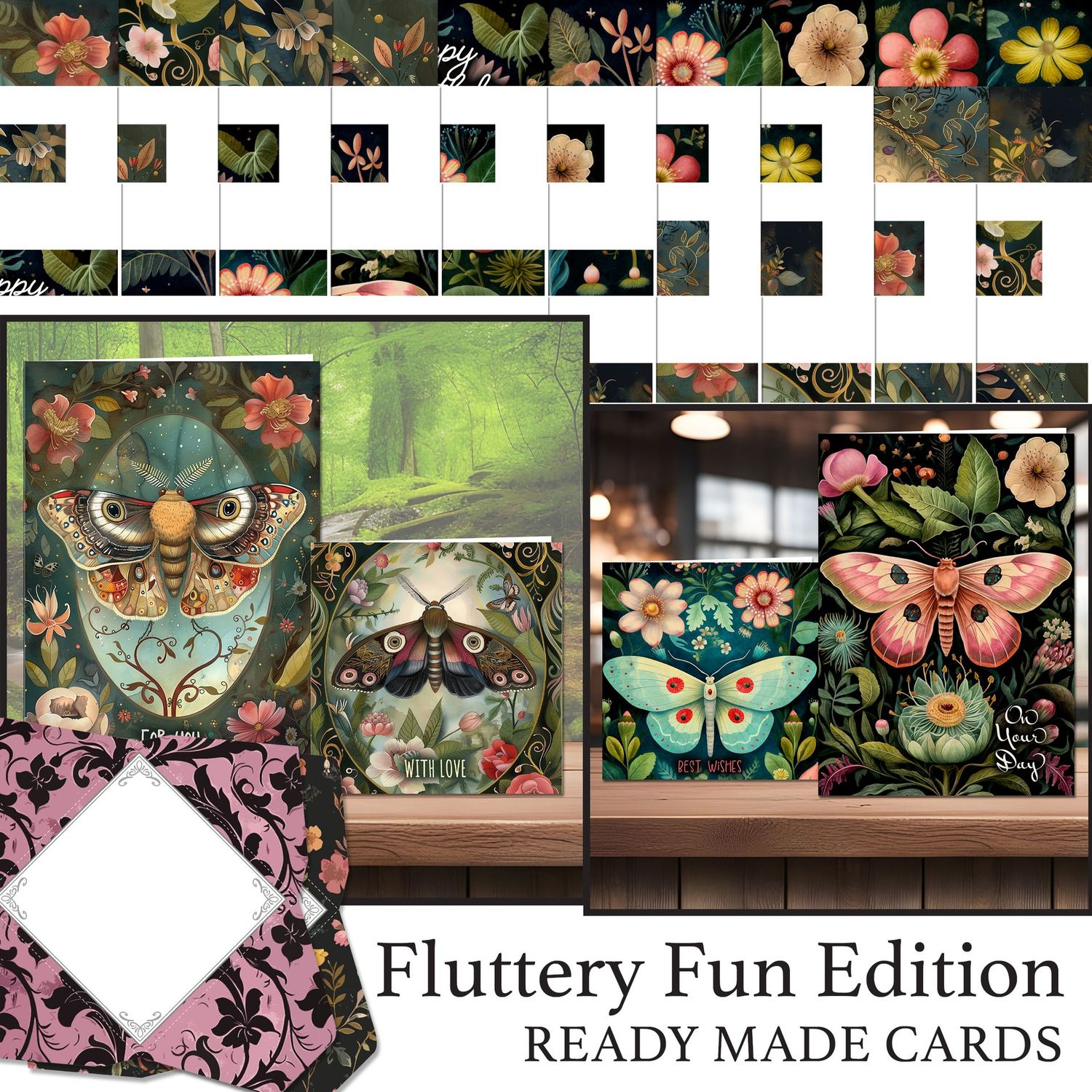 Fluttery Fun Edition Ready Made Cards Digital Kit