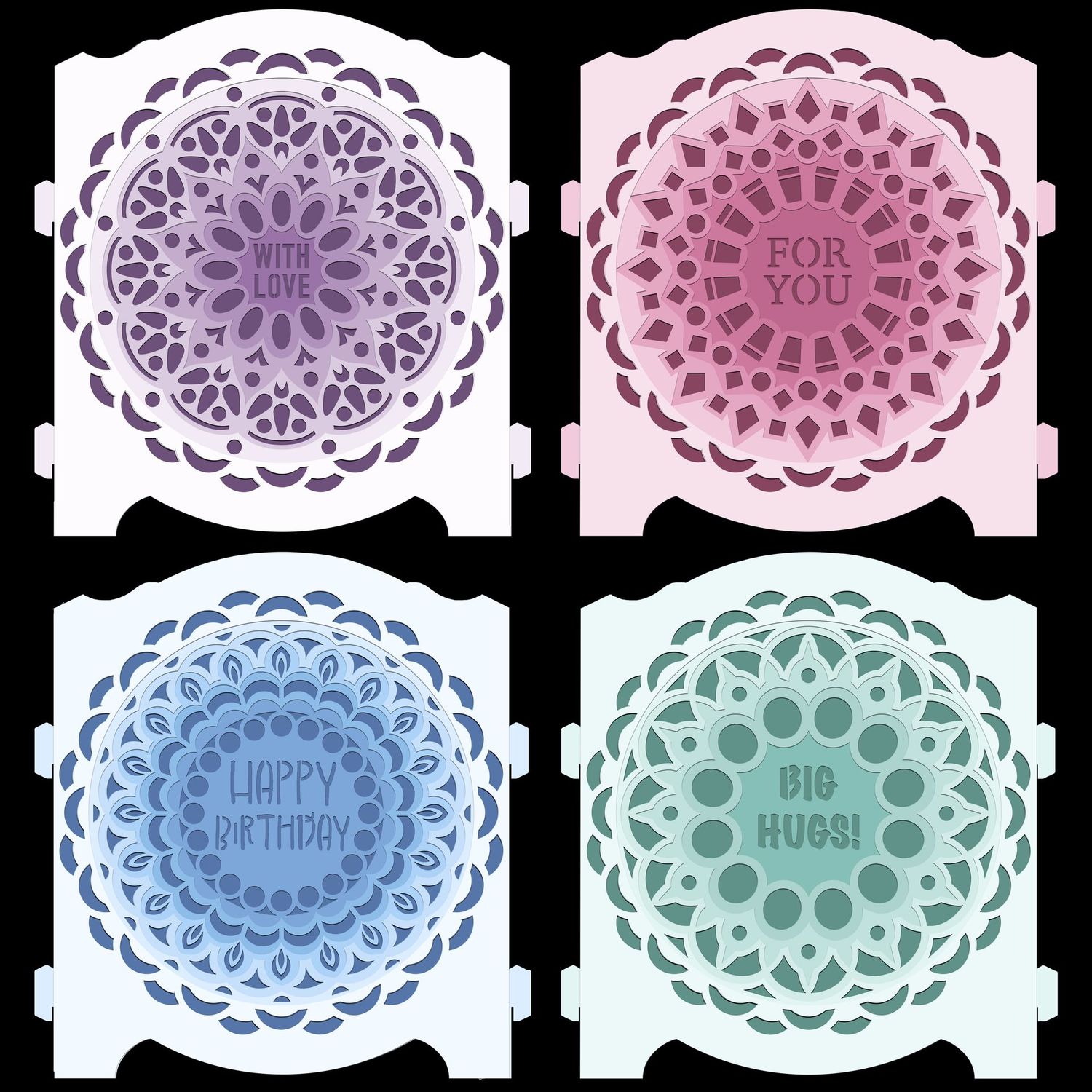 Mandala Shadow Boxes SVG Cutting Files