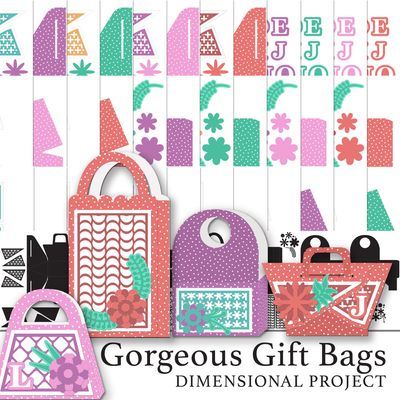 Gorgeous Gift Bags Dimensional Project Digital Kit