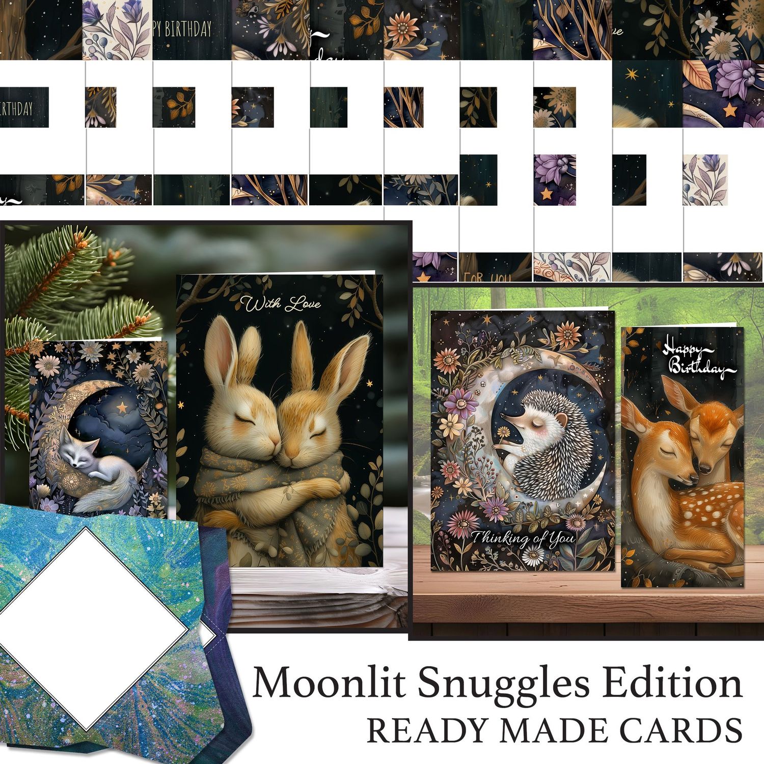 Moonlit Snuggles Edition Ready Made Cards Digital Kit