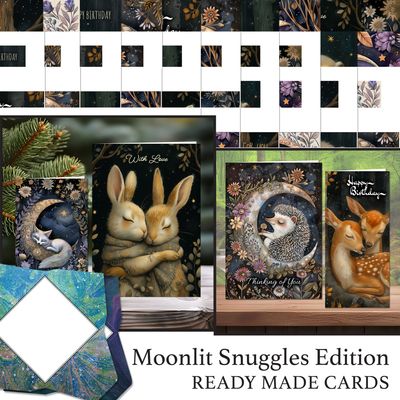 Moonlit Snuggles Edition Ready Made Cards Digital Kit