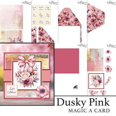 Dusky Pink 'Magic A Card' Individual Digital Card Kit