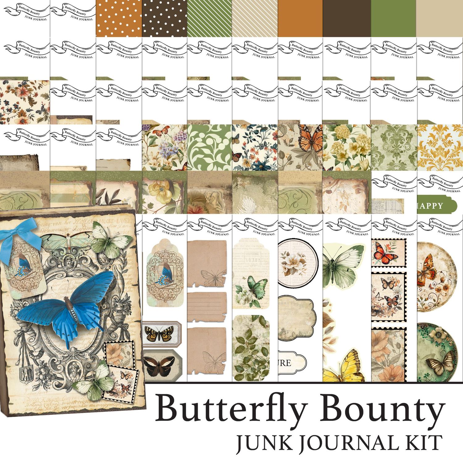 Butterfly Bounty Junk Journal Digital Kit