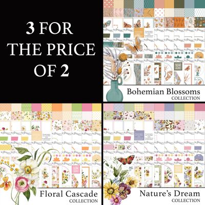 3 for 2 Bohemian Blossoms, Floral Cascade and Nature's Dream Digital Collections