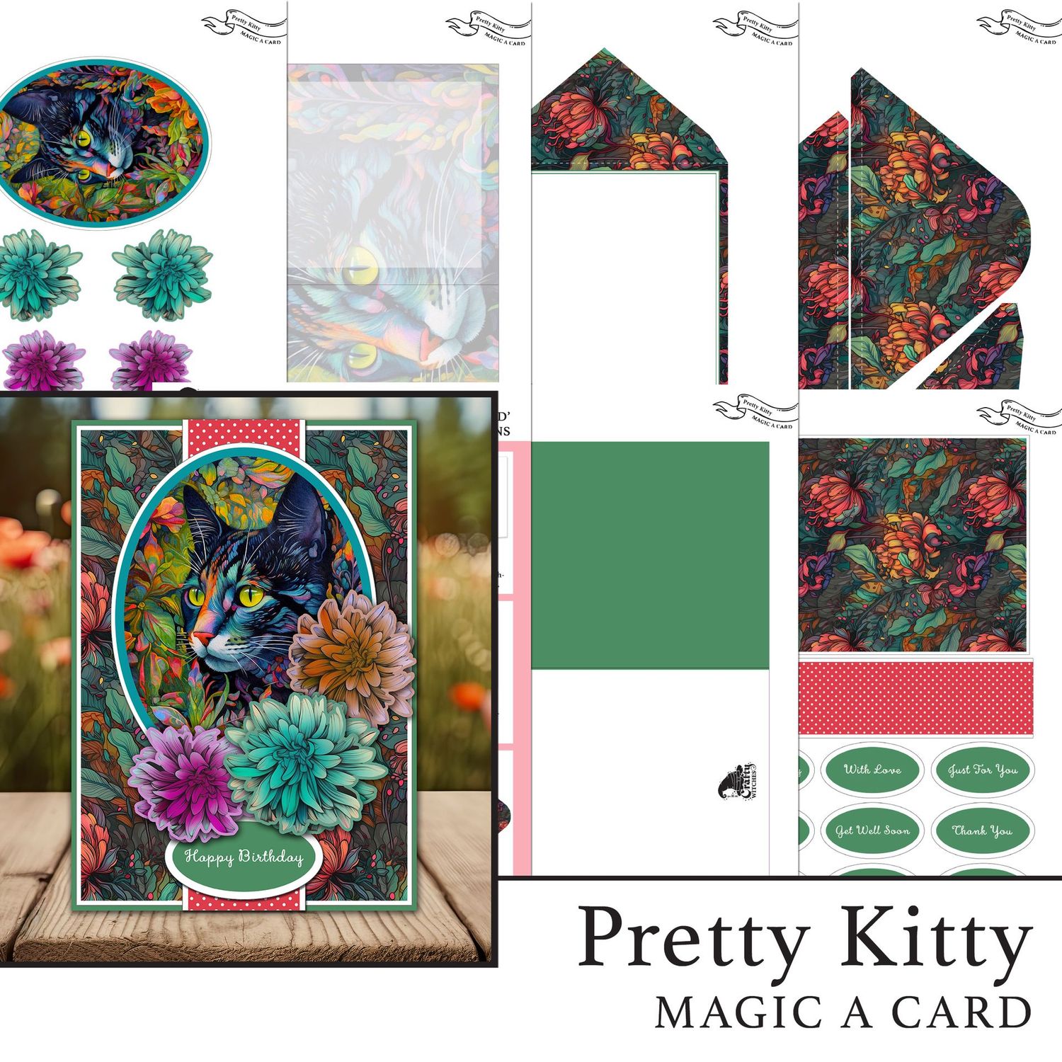 Pretty Kitty 'Magic A Card' Individual Digital Card Kit