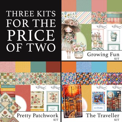 3 for 2 - Growing Fun Digital Kit, Pretty Patchwork Digital Kit & The Traveller Digital Kit