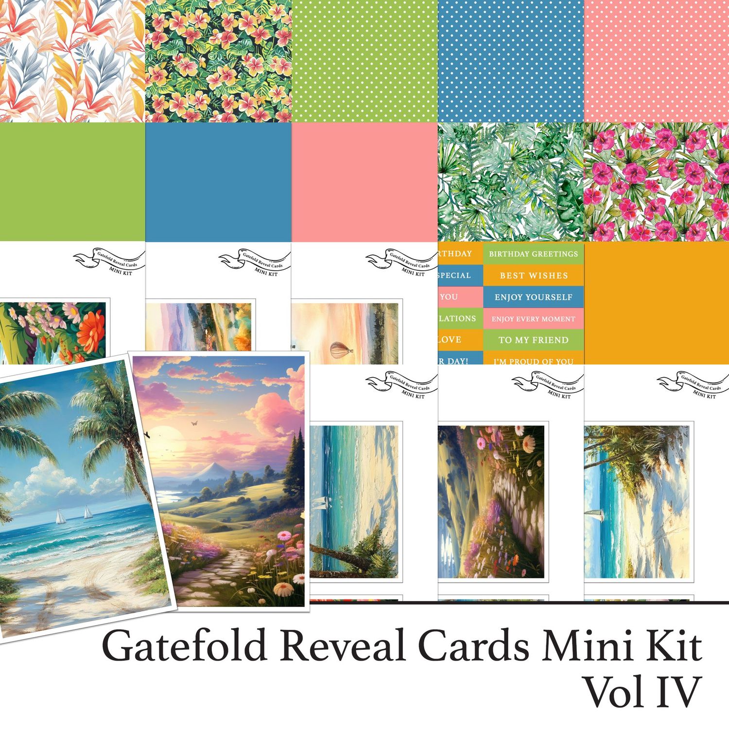 Summer Gatefold Reveal Cards Mini Kit Vol IV Digital Kit