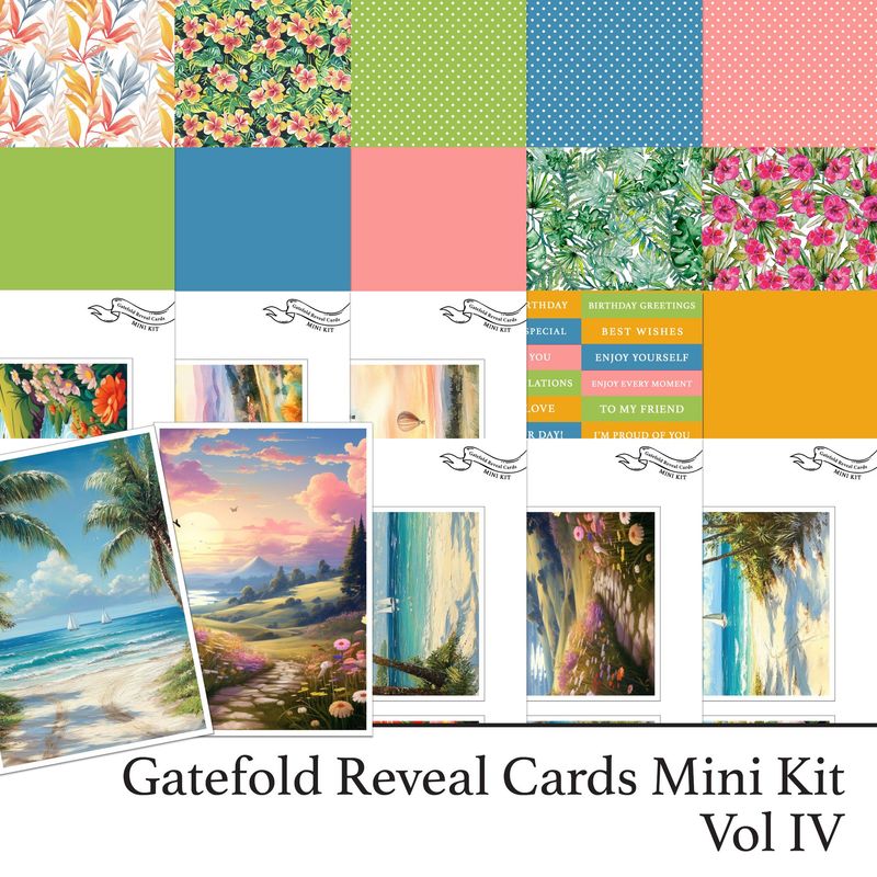 Summer Gatefold Reveal Cards Mini Kit Vol IV Digital Kit