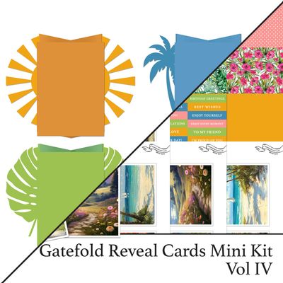 Summer Gatefold Reveal Cards Vol IV SVGs & Complementing Mini Kit Vol IV Digital Bundle