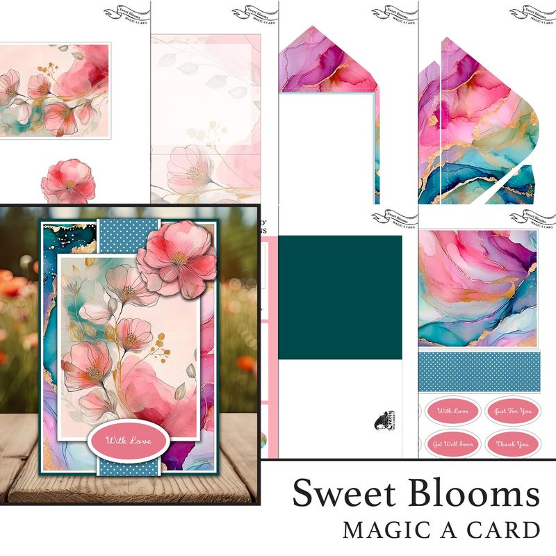 Sweet Blooms 'Magic A Card' Individual Digital Card Kit