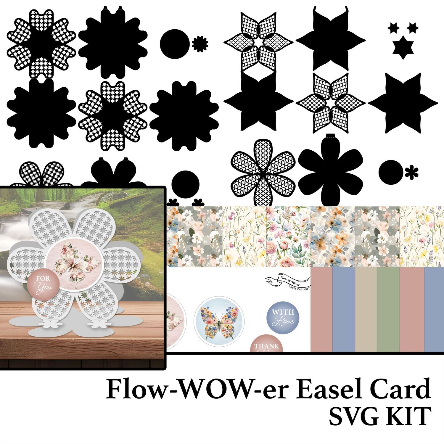 Flow-WOW-er Easel Card Digital Kit