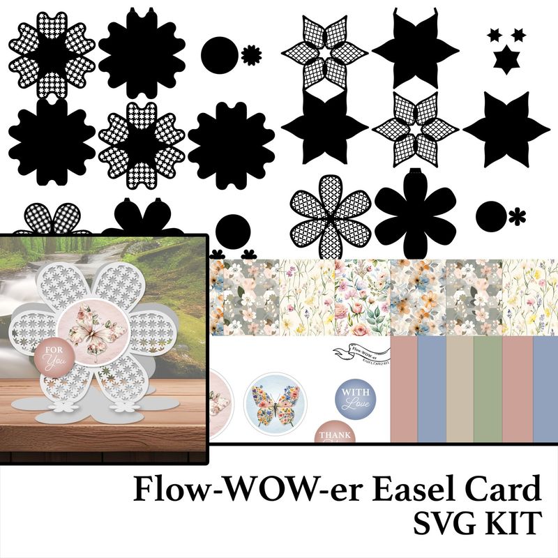 Flow-WOW-er Easel Card Digital Kit