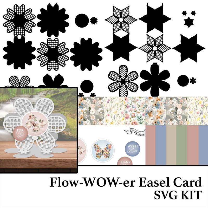 Flow-WOW-er Easel Card Digital Kit