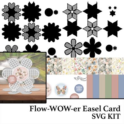 Flow-WOW-er Easel Card Digital Kit