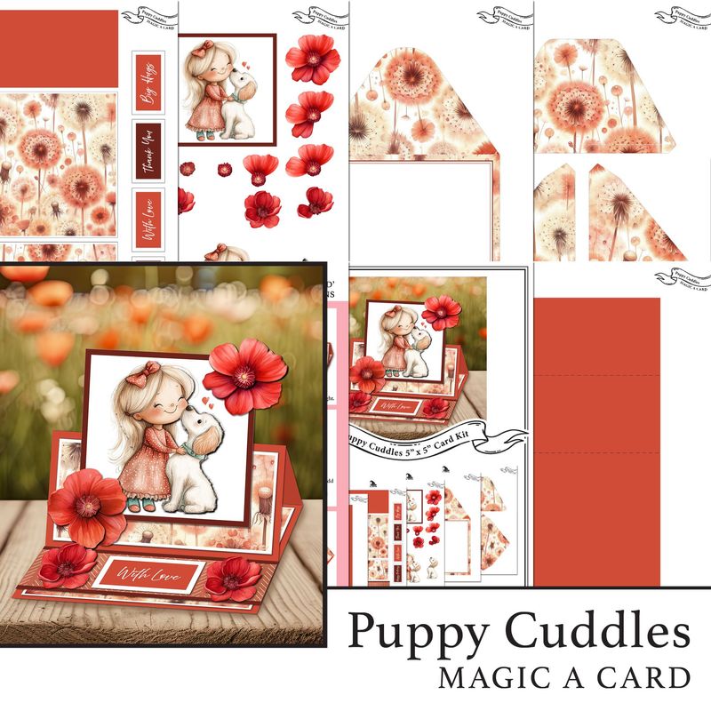 Puppy Cuddles 'Magic A Card' Individual Digital Card Kit