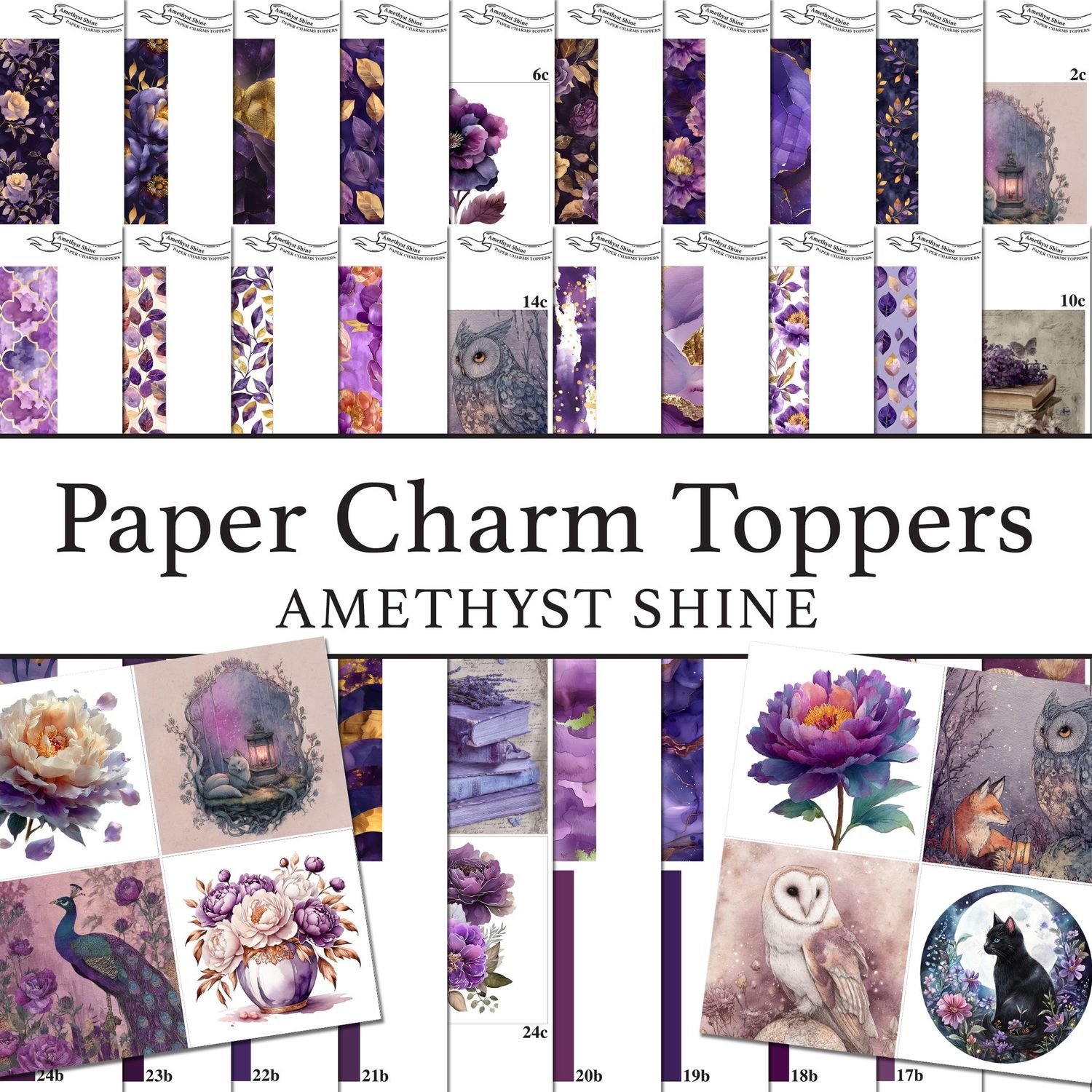 Paper Charms Toppers Amethyst Shine Digital Kit