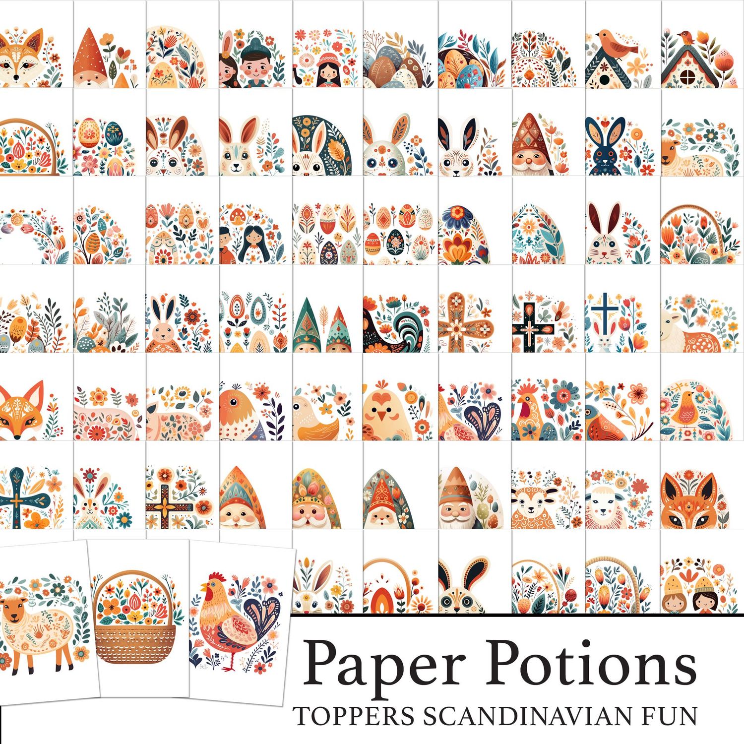 Paper Potions  - Scandinavian Fun Toppers Digital Kit Paper Potions  - Scandinavian Fun Toppers Digital Kit